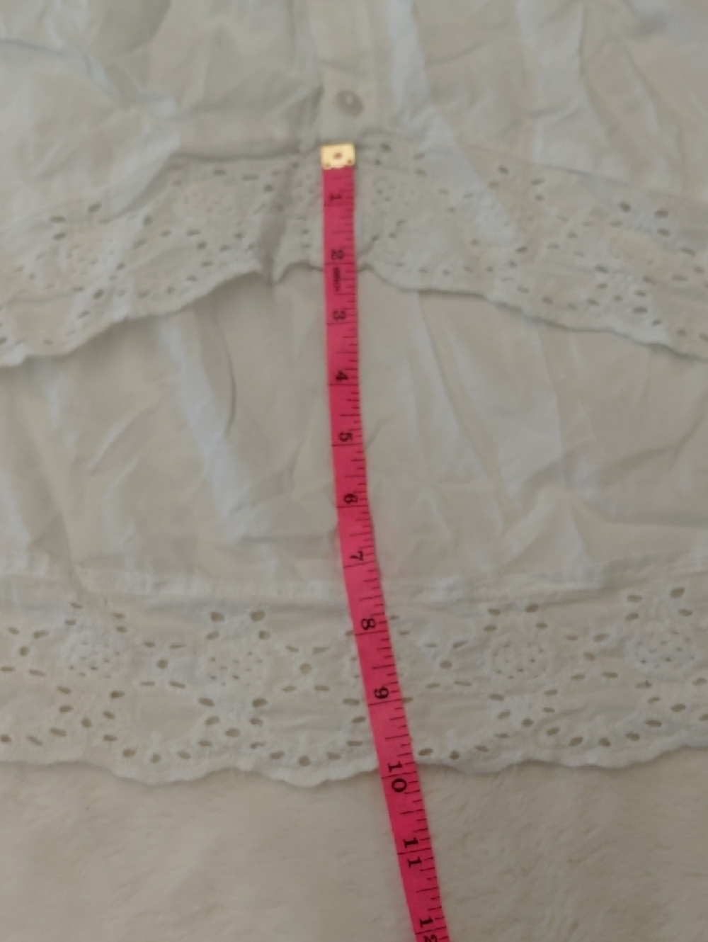 J.  GLEE   White High-Low Off Shoulder Women's Eyelet Xl Dress - Picture 8 of 13